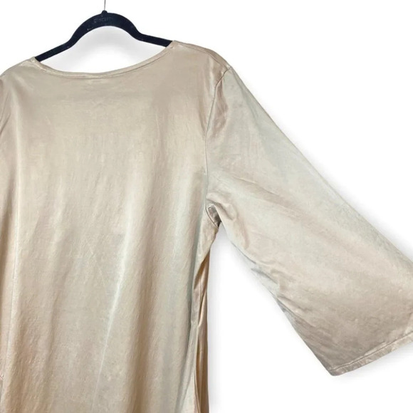 bryn Walker Beige  Asymmetrical 3/4 Sleeve Tunic Dress - Picture 5 of 12